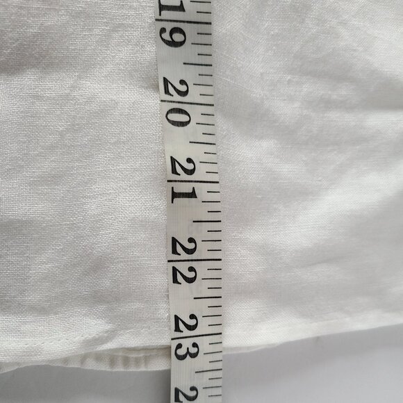 TALBOTS 100% IRISH LINEN TOP- WHITE-SIZE 8 PETITE- FRONT POCKET - Picture 11 of 13